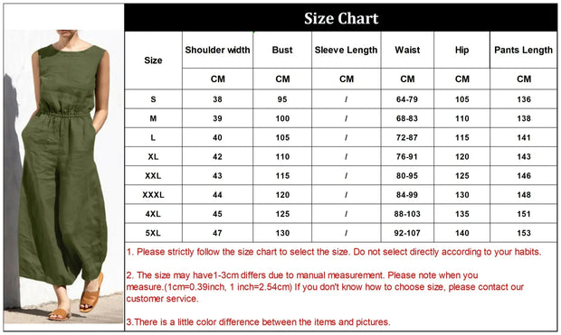 Jumpsuits for Women  Summer Solid Sleeveless