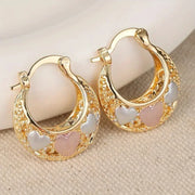 Golden Elegant Love Hoop Earrings