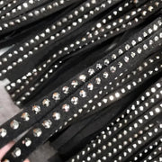 Women Skirt Fashion 2025 New Autumn High Waist Belt Multi Layer Short  Heavy Drilling Rhinestones Fringed Skirt with Cake A Line