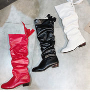 Women  Knee High Boots Red Black White Tall Boots