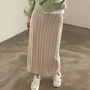 Solid Knitted Skirts For Womenew