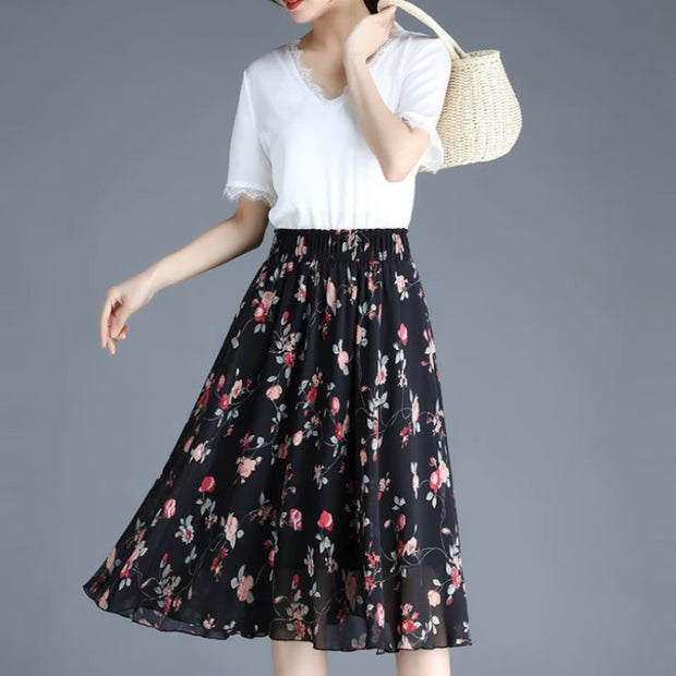 Chiffon Midi Skirts - Elegant Flowing Style