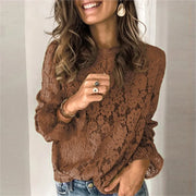Romantic Lace Long-Sleeve Blouse - Fall Elegance