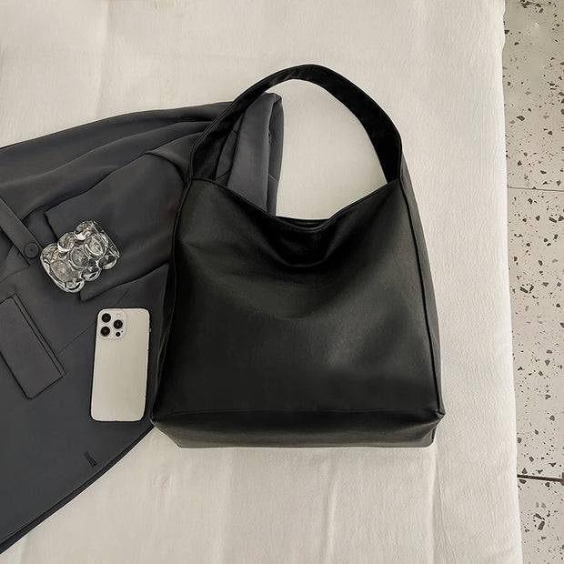 Classic Bucket Shoulder Bag - Large Capacity Everyday Tote
