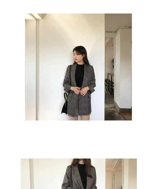 Timeless Checkered Winter Blazer