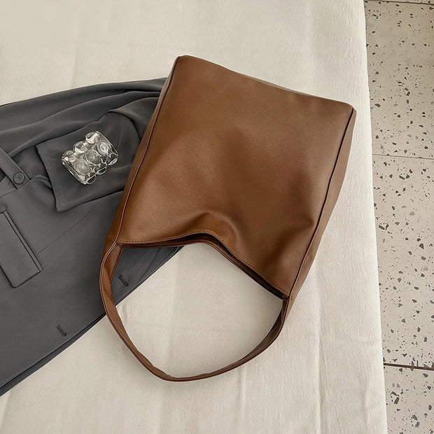 Classic Bucket Shoulder Bag - Large Capacity Everyday Tote