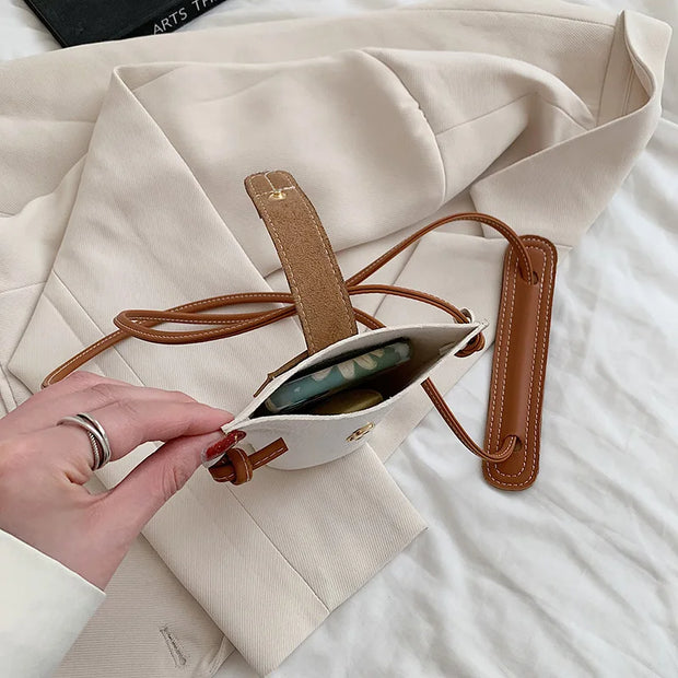Women's Mobile Phone Bag Female Messenger Shoulder Bags Crossbody Retro PU Leather Bags Mini Handbags New Girls Purse Designer
