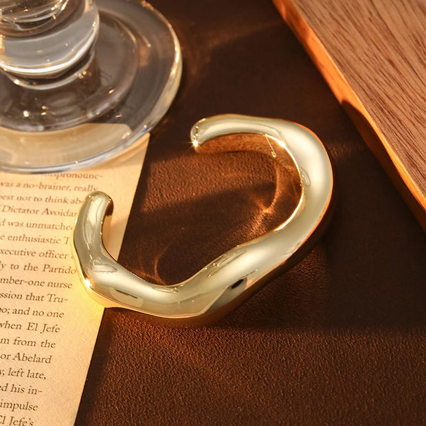 Sculpted Wave Cuff Bracelet - Modern Statement Jewelry