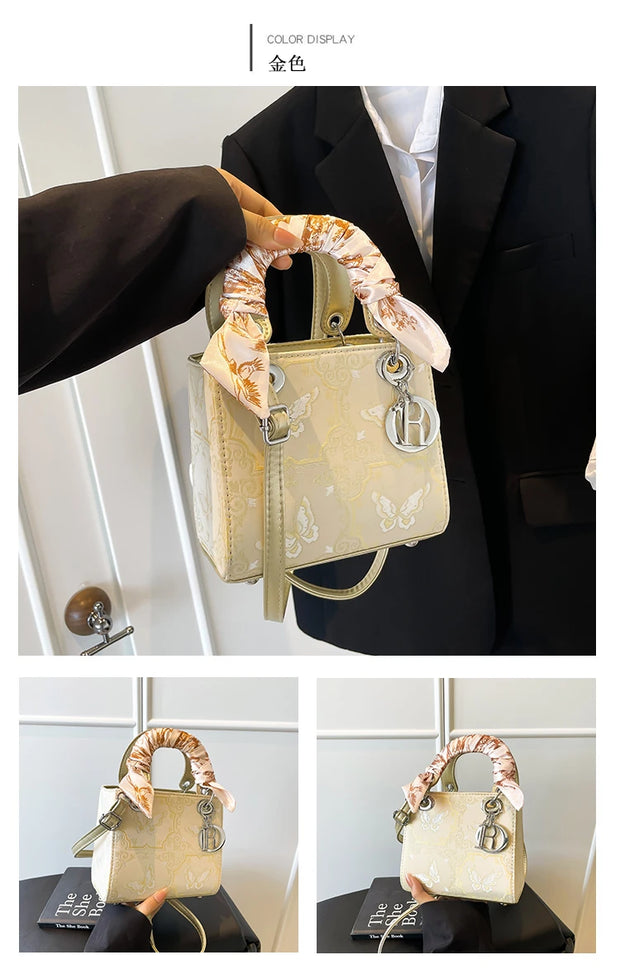 Butterfly Charm Scarf Handle Purse