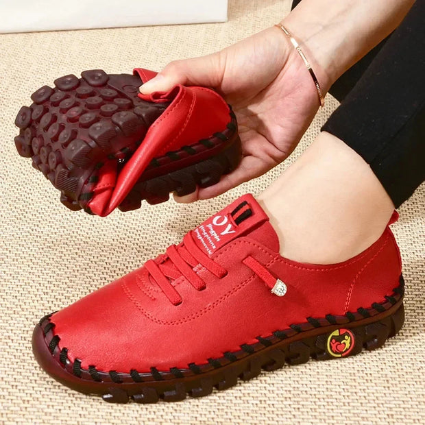 Comfort Leather Walking Sneakers - Everyday Wear