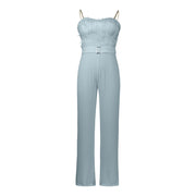 Women Jumpsuit Feather Tube Top Sexy Evening Party Jump Suits Sleeveless High-waisted Straight Playsuits Night Clubwear Overalls