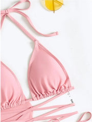 Tassel Tie Bikini Set with Cover-Up