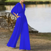 Elegant Wide-Leg V-Neck Jumpsuit
