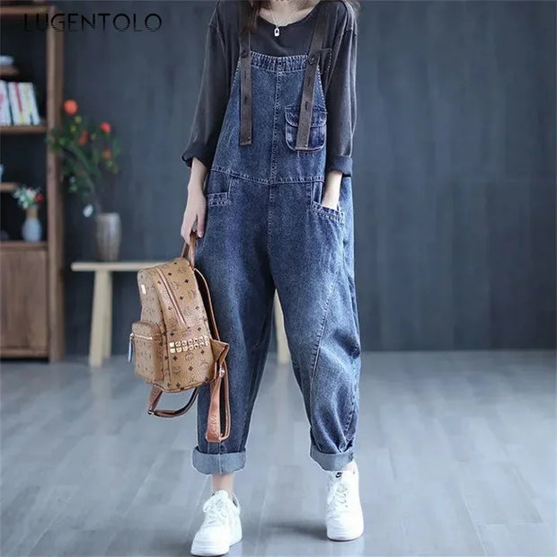 Casual Denim Overall Jumpsuit