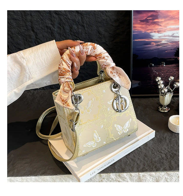 Butterfly Charm Scarf Handle Purse