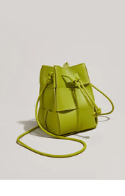 Chic Woven Bucket Crossbody Bag
