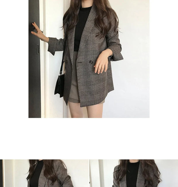 Timeless Checkered Winter Blazer