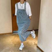 Spring Summer Denim Overall Dress Women