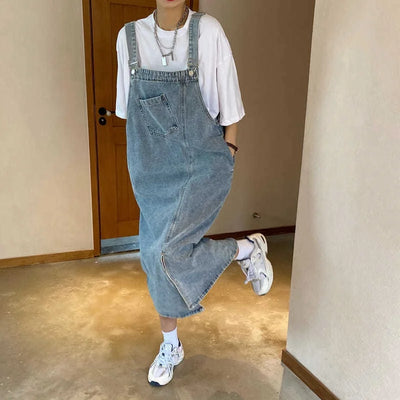 Spring Summer Denim Overall Dress Women