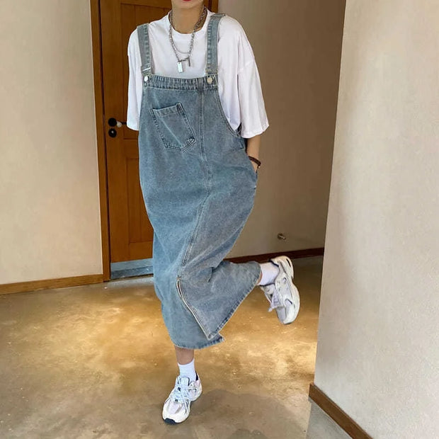 Spring Summer Denim Overall Dress Women