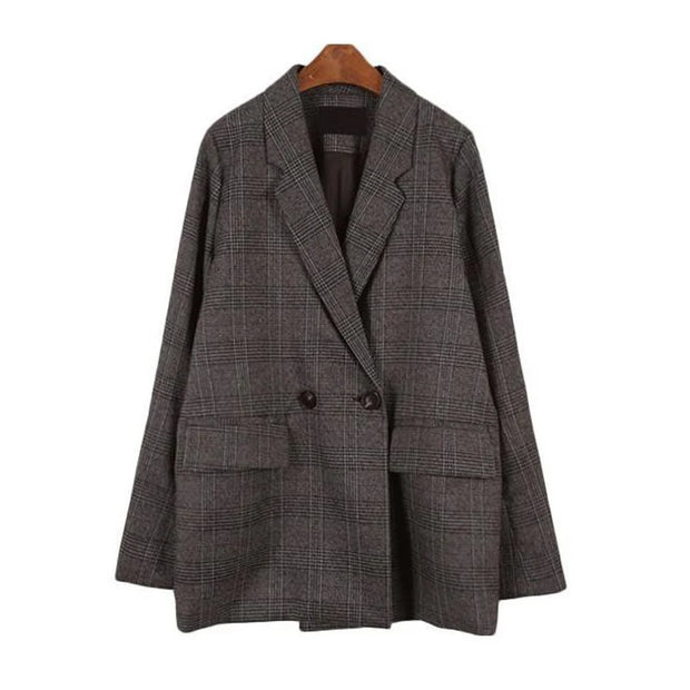 Timeless Checkered Winter Blazer