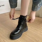 Women Boots Goth Casual Shoes Woman Leather Chelsea Classic Motorcycle Female Goth Shoes High Platform Boots Women Botas Mujer