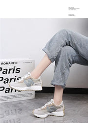 Trendy Luxe Running Sneakers - Neutral Tones