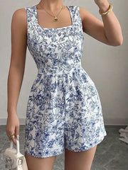 Floral Print Casual Romper