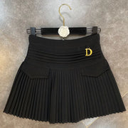 Pleated High-Waist Mini Skirt