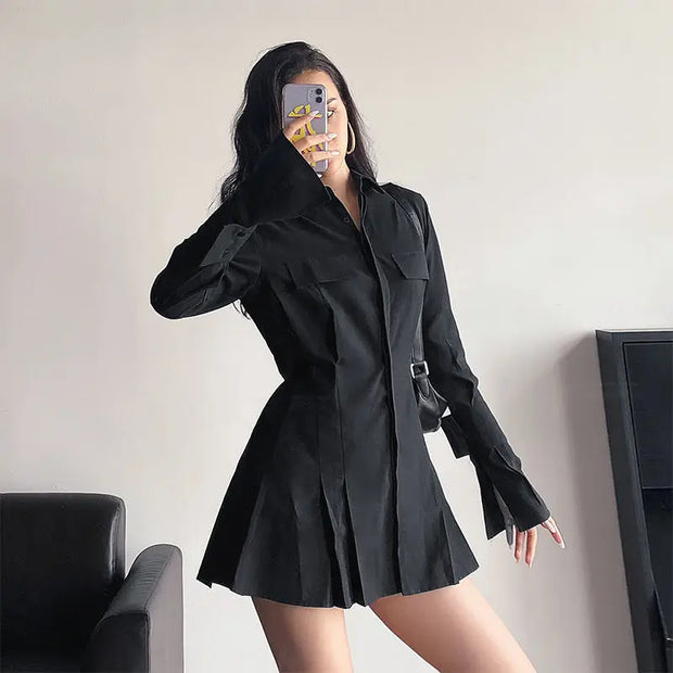 Cotton Shirt Dress Blouse