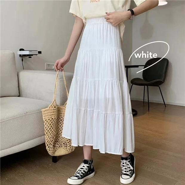 High-Waist Pleated Maxi Skirt