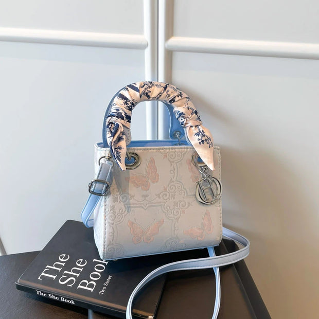 Butterfly Charm Scarf Handle Purse