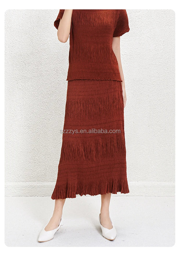 Women's Skirts 2025 Latest Designs Long Skirts for Women Casual Pleated Design High Quality Skirts for Ladies