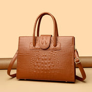 Elegant Croc-Embossed PU Leather Tote