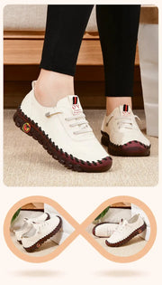 Comfort Leather Walking Sneakers - Everyday Wear