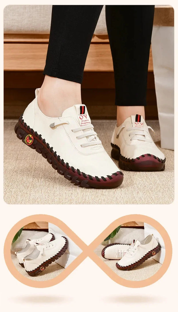 Comfort Leather Walking Sneakers - Everyday Wear