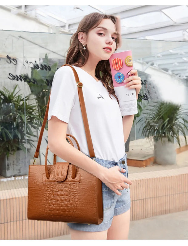 Women's crocodile PU Leather Handbags