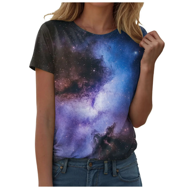 Galaxy Print Casual T-Shirt
