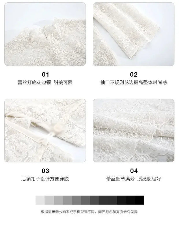 Blouse Women Women's Lace Shirt