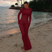 Sexy Beach Vacation Dress See Through Backless