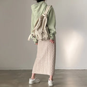 Solid Knitted Skirts For Womenew
