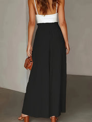Ladies Plus Size Casual Pants Elastic Waist Wide-leg Pants