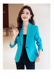 Padded Shoulder Small Blazer Women's Short Suit Top