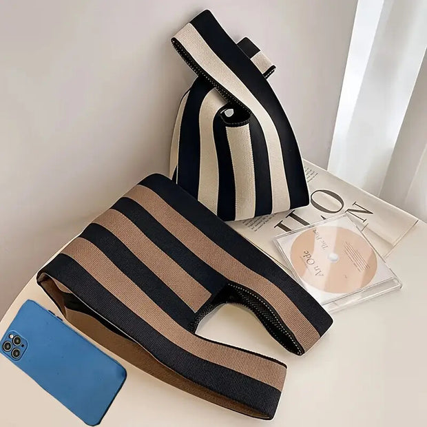 Handbag Women's Knitted Wool Bucket Bag  Versatile Handbag Casual Tote Bag Box Rice Bag