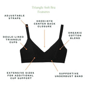 Organic Cotton Triangle Soft Bra in Garnet