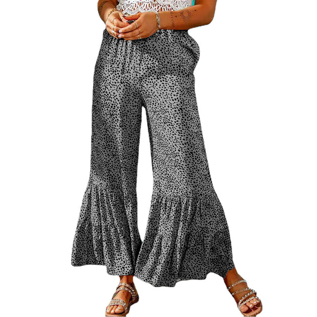 Women's Fitted Drawstring Crinkled Casual Trousers