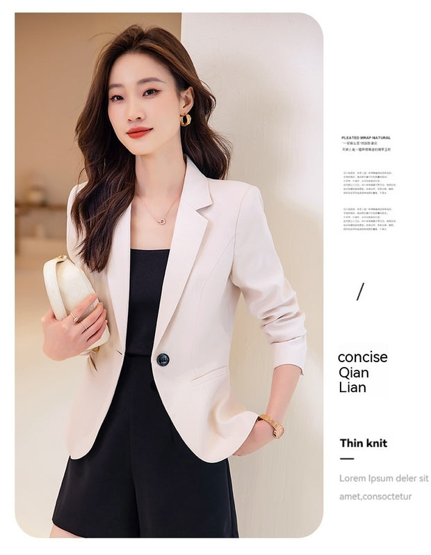 Padded Shoulder Small Blazer Women's Short Suit Top
