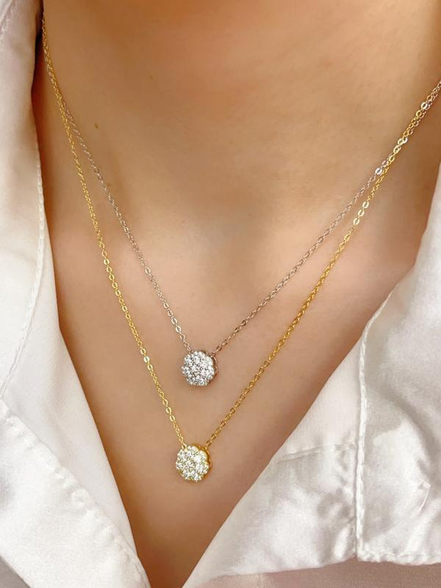 Sterling Silver Simulated Diamond CZ Necklace for Women