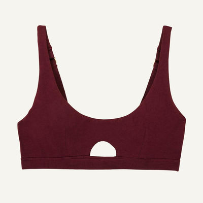  Organic Cotton Keyhole Soft Bra in Garnet