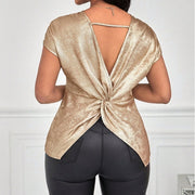 Women's Solid Color Round Neck Loose Fashion Shirt Top